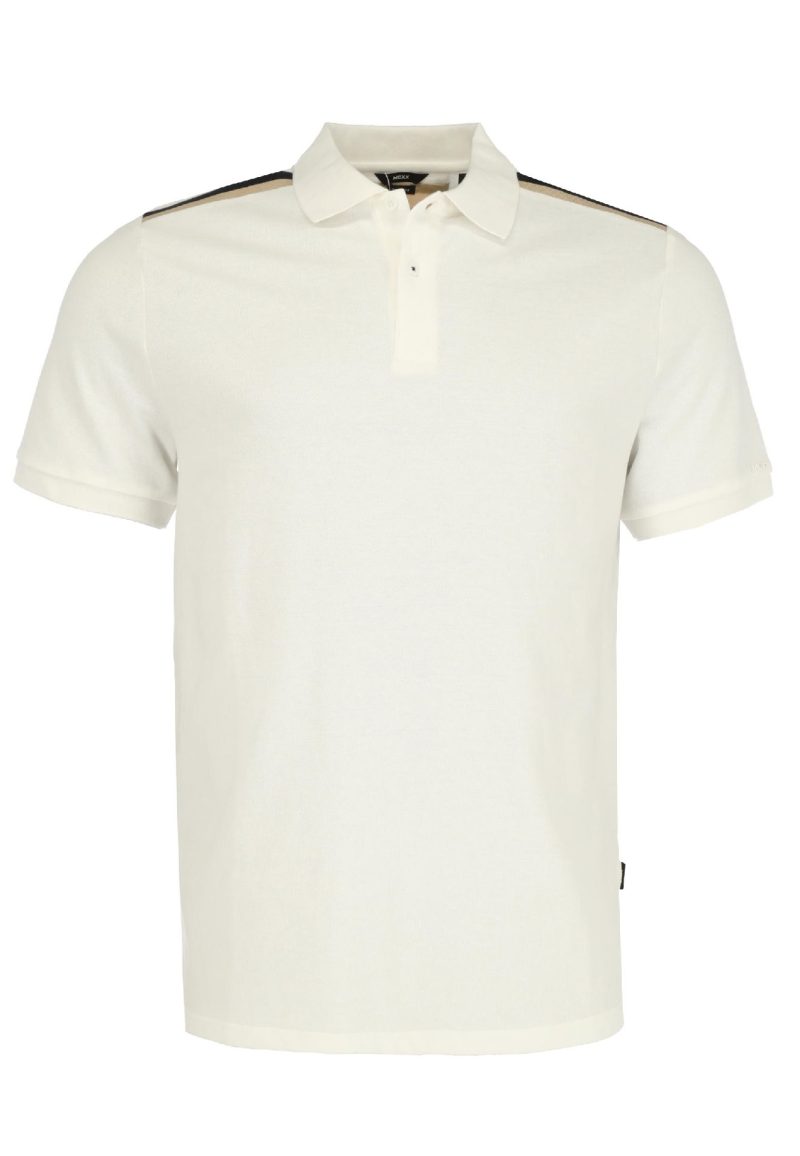 Short sleeve polo with contrast stripes