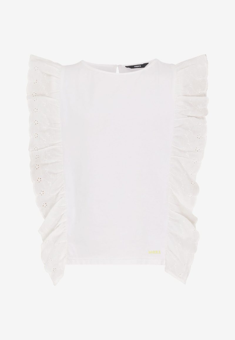 Top with broderie ruffles