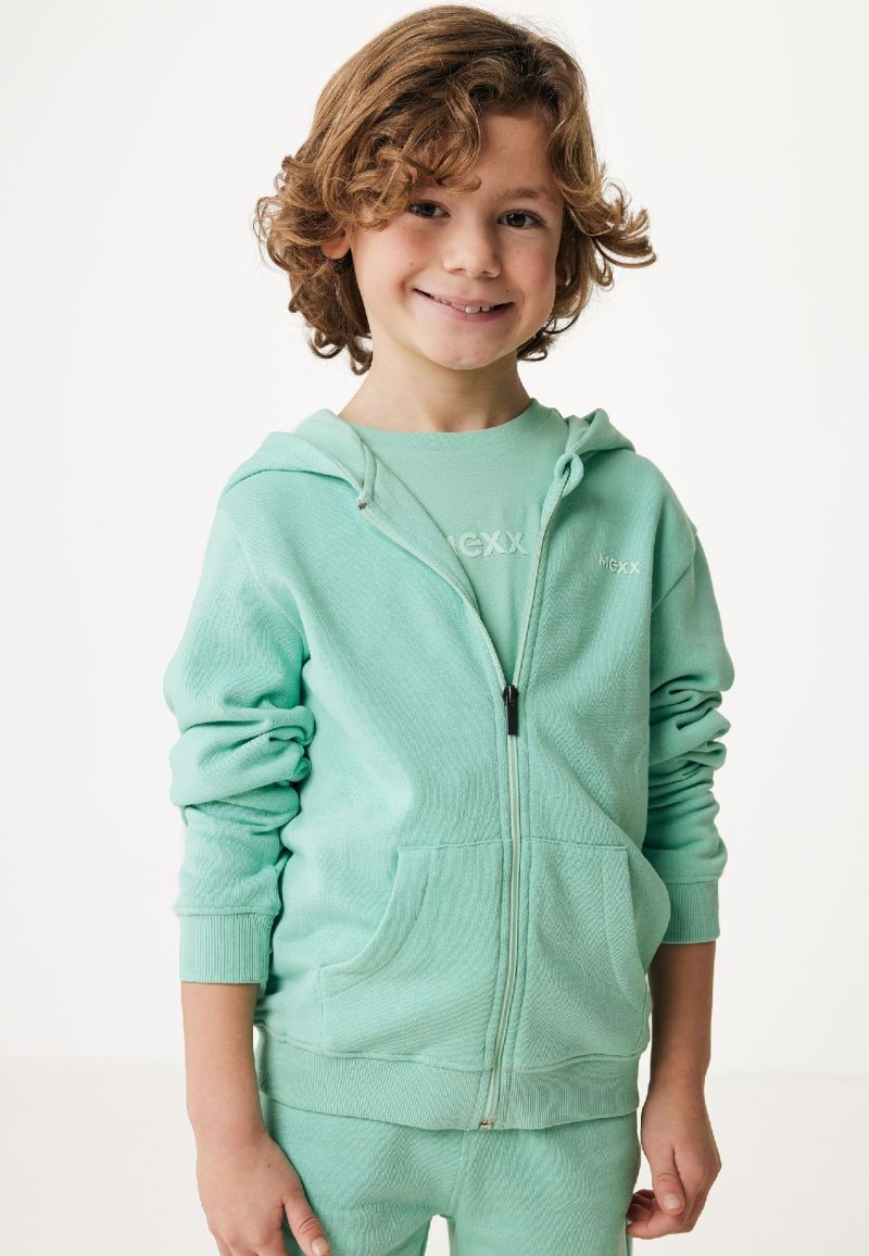 Basic hooded full zip sweater