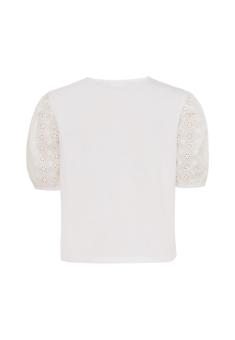 Tee with broidery sleeves
